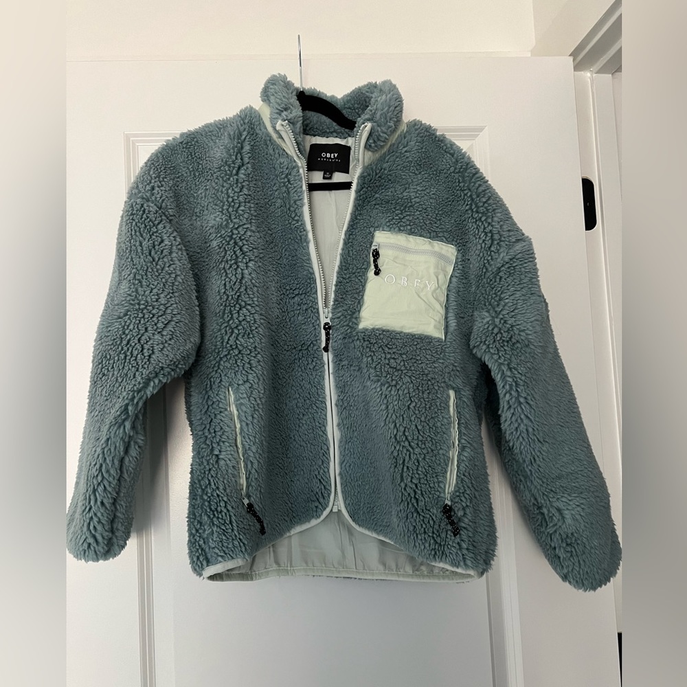 Obey Turquoise Sherpa Jacket